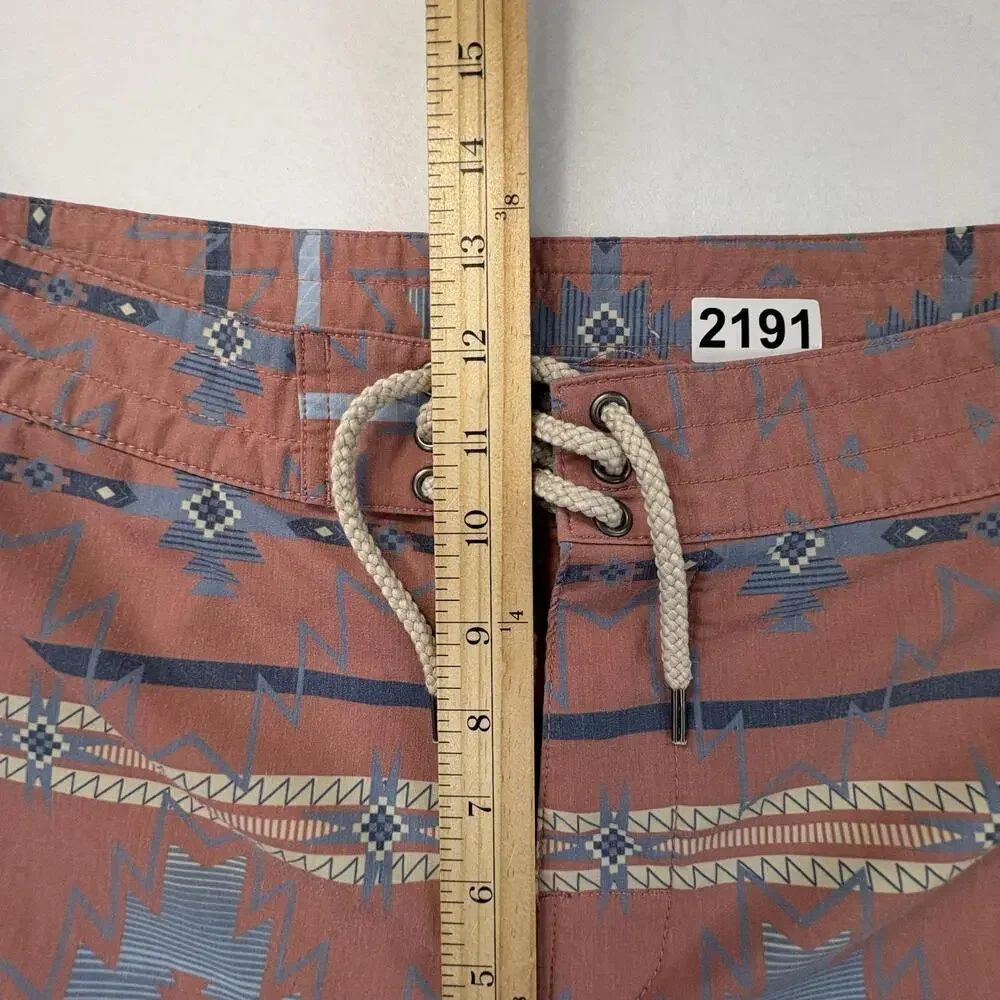 Faherty Board Shorts Mens 36 Multicolor Aztec Print Stretch Swim Surf Beach